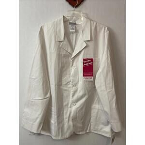 Cherokee Unisex Adult White 2xl Collared Long-Sleeved Vneck Scrub Coat NWT! M761